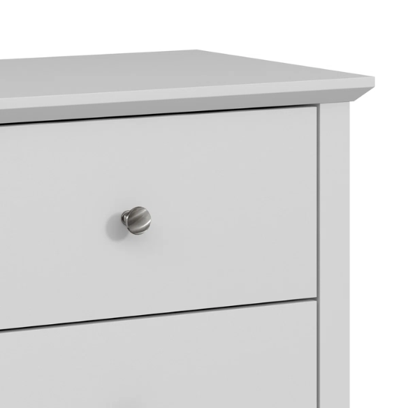 Modern 6-Drawer Double Dresser with Angled Sled Legs and Round Metal Hardware