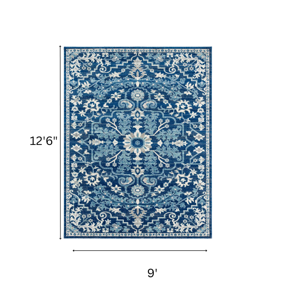 Timeless Traditional Woven Area Rug – Machine-Woven Polypropylene, Medium Pile, Durable and Easy to Clean
