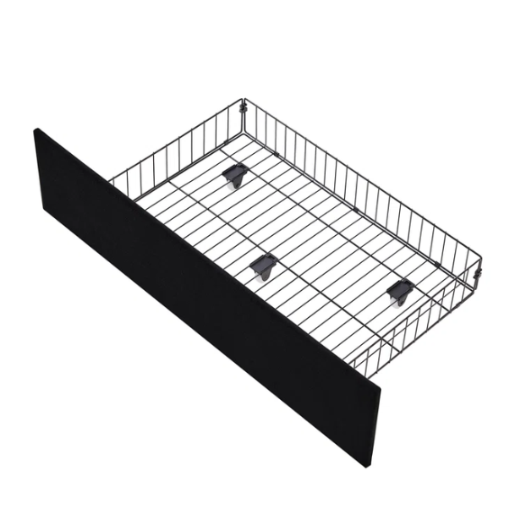 Velvet Upholstered Queen Size Platform Bed with Adjustable Headboard and 4 Storage Drawers