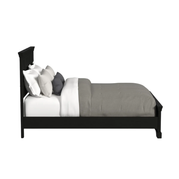 Elegant Queen Bedroom Set in Solid Black Wooden Design