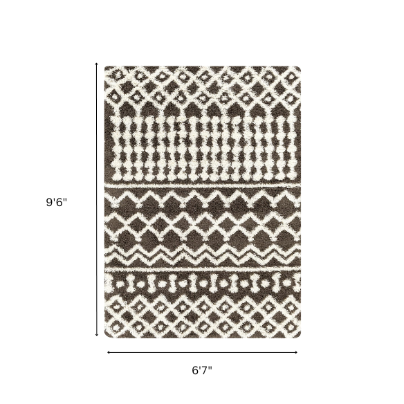 Soft Cozy Woven Shag Bohemian Tribal Area Rug