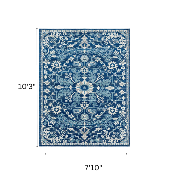 Timeless Traditional Woven Area Rug – Machine-Woven Polypropylene, Medium Pile, Durable and Easy to Clean