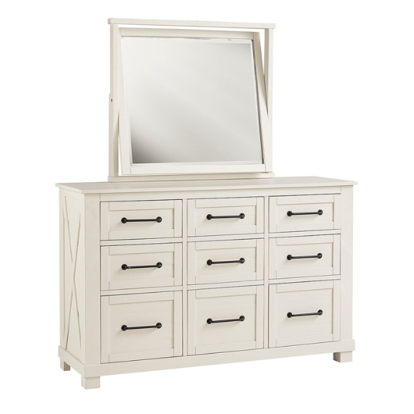 Solid Wood 5-Piece Storage Bedroom Collection – Rustic Elegance with Ample Storage, New Zealand Pine Construction, and Distressed White & Graphite Finish