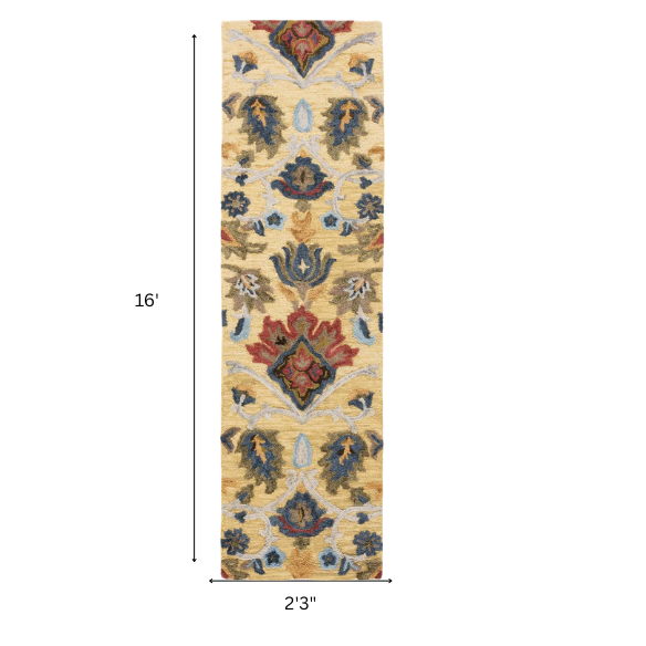 Tufted Wool Area Rug – Luxurious Floral Design