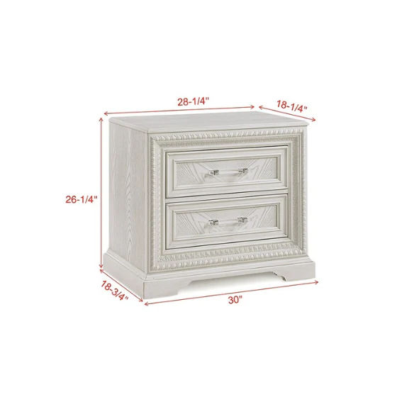 5-Piece Cream Panel Bedroom Set – Timeless Elegance and Tranquil Charm with Elegant Detailing and Durable Craftsmanship
