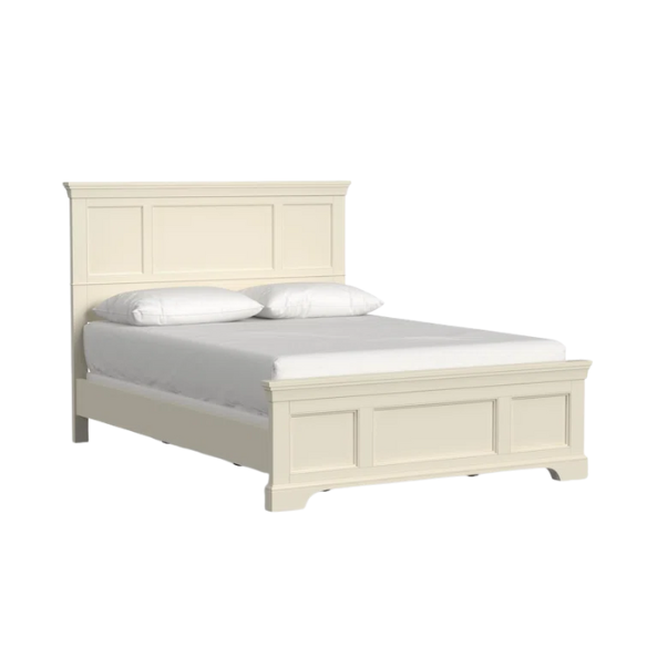 Queen Size Solid Wood Bed with Polished Finish and Classic Design