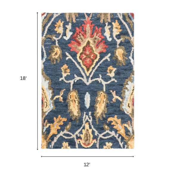 Tufted Wool Area Rug – Luxurious Floral Design