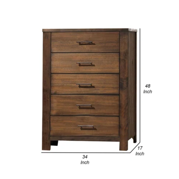 Rustic Cabin-Inspired 3-Piece King Bedroom Set – Durable Bed with Headboard Shelves and Footboard Drawers, Matching Nightstand and Dresser for Ample Storage