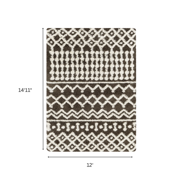 Soft Cozy Woven Shag Bohemian Tribal Area Rug