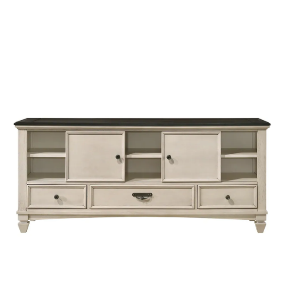 Elegant 5-Piece Cream and Brown Modern Wood Panel Bedroom Set with Intricate Detailing
