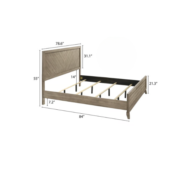 Transform Your Bedroom with a 5-Piece Bedroom Set – Modern Elegance in Weathered Sand Finish with Timeless Sophistication and Exceptional Functionality