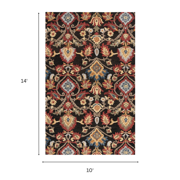 Tufted Wool Area Rug – Luxurious Floral Design