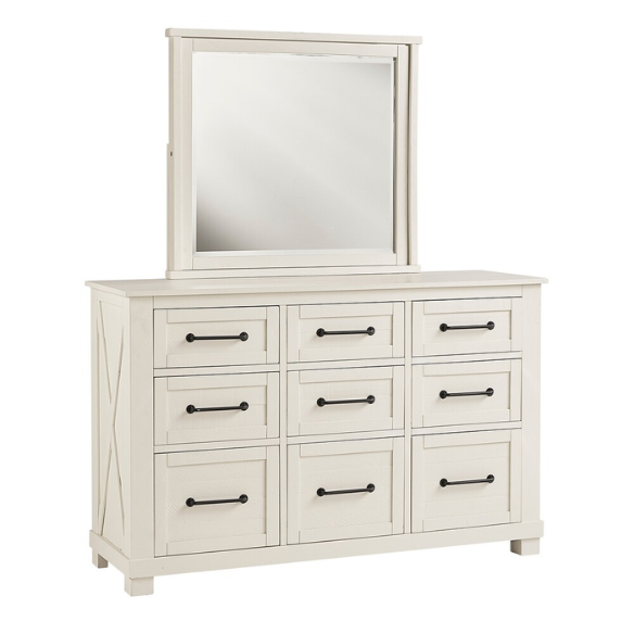Solid Wood 5-Piece Storage Bedroom Collection – Rustic Elegance with Ample Storage, New Zealand Pine Construction, and Distressed White & Graphite Finish