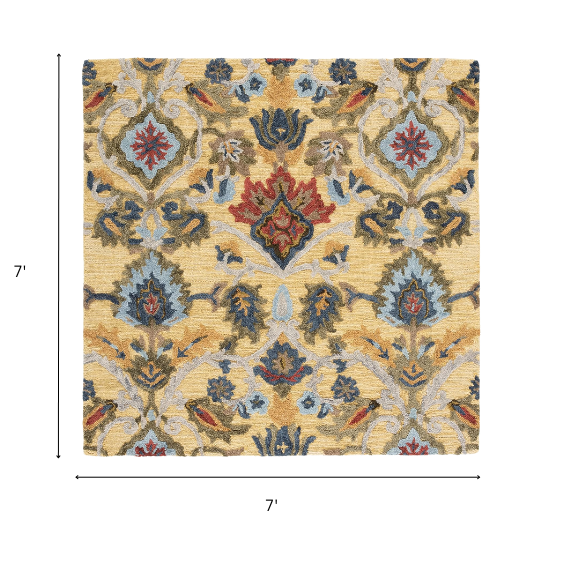 Tufted Wool Area Rug – Luxurious Floral Design