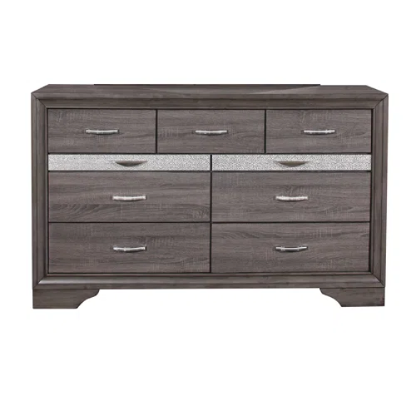 Visually Stunning Panel Configurable Bedroom Set – Clean Modern Design with Timeless Gray Finish, Melamine Detailing, Panel Headboard, and Spacious Footboard Drawers – Perfect for Creating a Serene and Stylish Bedroom Retreat