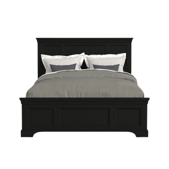 Queen Size Solid Wood Bed with Polished Finish and Classic Design