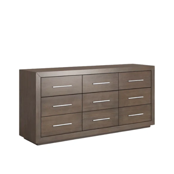 Rustic Mountain Retreat: Solid Wood Platform 4-Piece Bedroom Set – Low-Profile Bed, 9-Drawer Dresser, Nightstand, and Optional 5-Drawer Chest, Crafted from Pine Wood with Warm Finish and Natural Grain Variations for Cozy, Casual Elegance