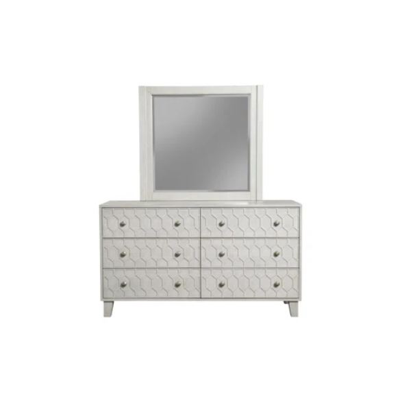 Modern Panel Configurable Bedroom Set with Honeycomb Design Headboard – Stylish and Contemporary with Sleek Lines and Sophisticated Appeal