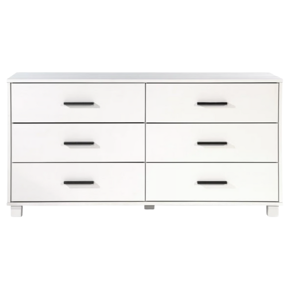 Rustic White King 5-Piece Solid Wood Bedroom Set – Bed, 2 Nightstands, 6-Drawer Dresser, and 5-Drawer Chest