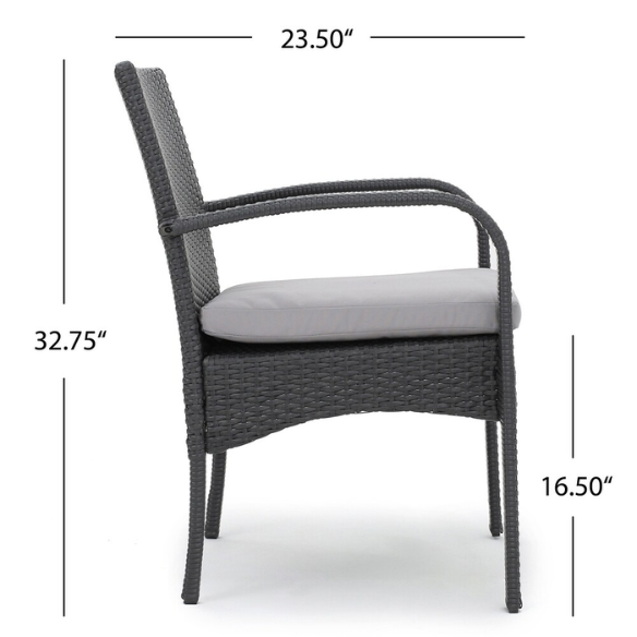 5-Piece Outdoor Wicker Dining Set | Includes Water-Resistant Cushions for Comfort and Durability