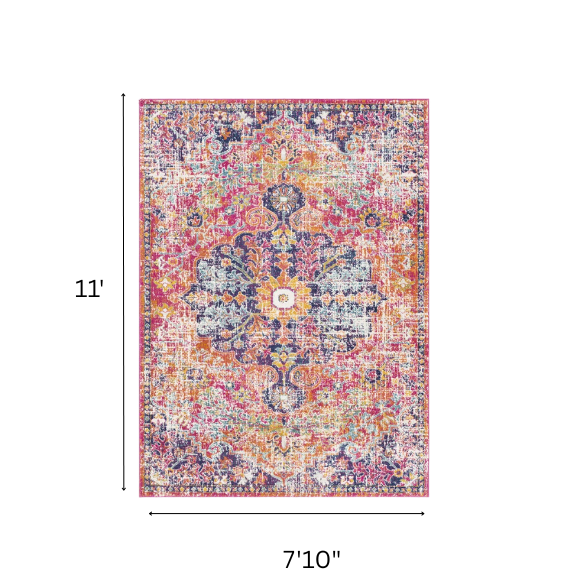 Timeless Traditional Woven Area Rug – Machine-Woven Polypropylene, Medium Pile, Durable and Easy to Clean