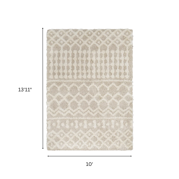 Soft Cozy Woven Shag Bohemian Tribal Area Rug