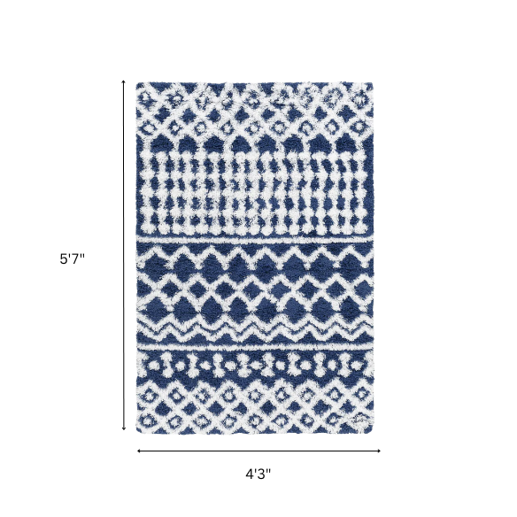 Soft Cozy Woven Shag Bohemian Tribal Area Rug