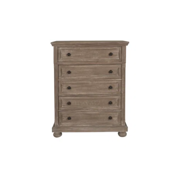 Stylish King Platform Solid Wood Configurable Bedroom Set – Featuring Curved Paneled Headboard, Footboard Storage Drawers, Seven-Drawer Dresser, and Two-Drawer Nightstand for a Functional and Clutter-Free Teen Retreat