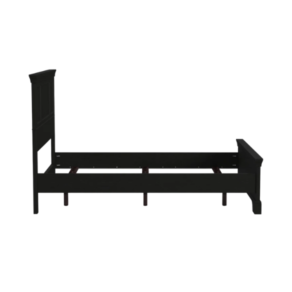 Elegant Queen Bedroom Set in Solid Black Wooden Design