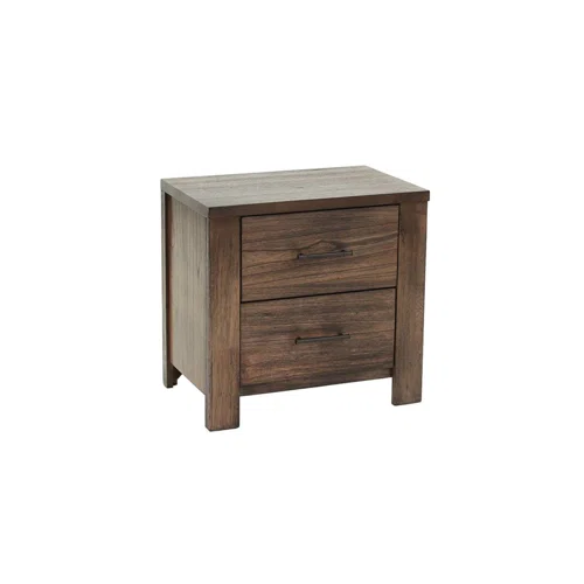 Rustic Cabin-Inspired 3-Piece King Bedroom Set – Durable Bed with Headboard Shelves and Footboard Drawers, Matching Nightstand and Dresser for Ample Storage