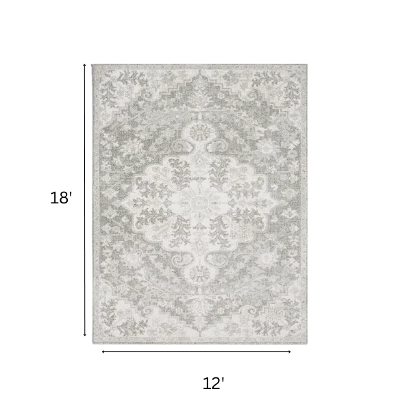 Timeless Traditional Woven Area Rug – Machine-Woven Polypropylene, Medium Pile, Durable and Easy to Clean