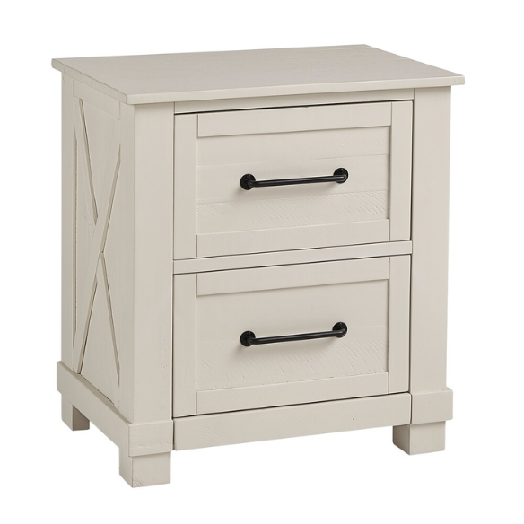 Solid Wood 5-Piece Storage Bedroom Collection – Rustic Elegance with Ample Storage, New Zealand Pine Construction, and Distressed White & Graphite Finish