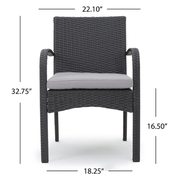 5-Piece Outdoor Wicker Dining Set | Includes Water-Resistant Cushions for Comfort and Durability