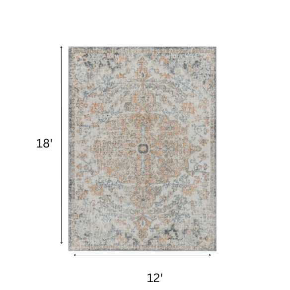 Timeless Traditional Woven Area Rug – Machine-Woven Polypropylene, Medium Pile, Durable and Easy to Clean