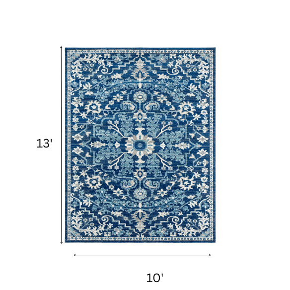 Timeless Traditional Woven Area Rug – Machine-Woven Polypropylene, Medium Pile, Durable and Easy to Clean