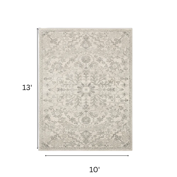 Timeless Traditional Woven Area Rug – Machine-Woven Polypropylene, Medium Pile, Durable and Easy to Clean