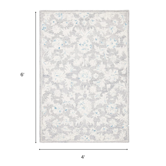 Tufted Wool Area Rug – Luxurious Floral Design