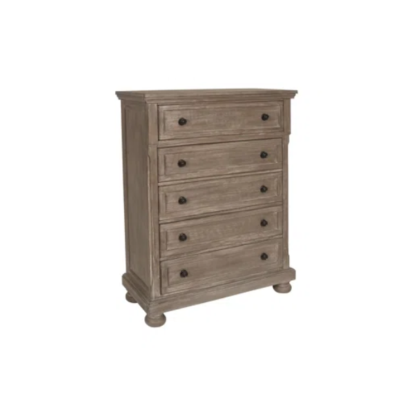 Stylish King Platform Solid Wood Configurable Bedroom Set – Featuring Curved Paneled Headboard, Footboard Storage Drawers, Seven-Drawer Dresser, and Two-Drawer Nightstand for a Functional and Clutter-Free Teen Retreat