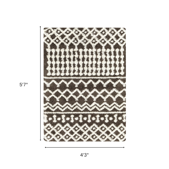Soft Cozy Woven Shag Bohemian Tribal Area Rug