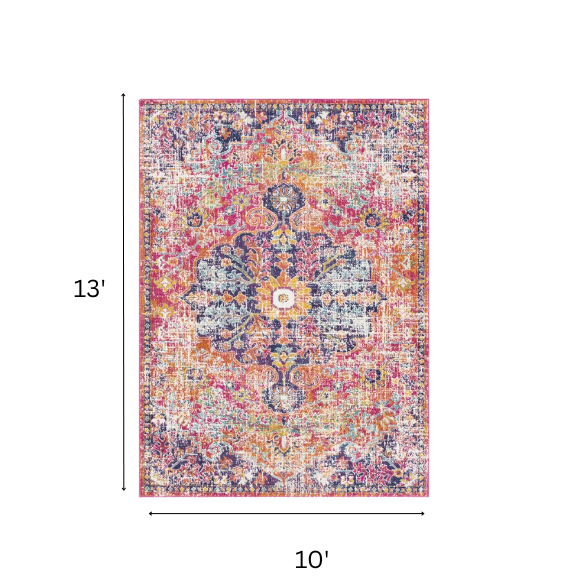 Timeless Traditional Woven Area Rug – Machine-Woven Polypropylene, Medium Pile, Durable and Easy to Clean