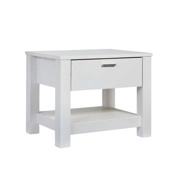 Rustic White King 5-Piece Solid Wood Bedroom Set – Bed, 2 Nightstands, 6-Drawer Dresser, and 5-Drawer Chest
