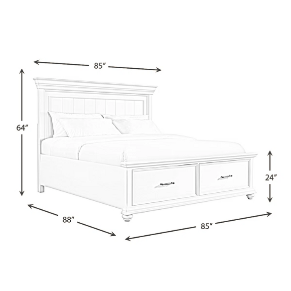 Classic & Functional King Size 5-Piece Bedroom Set: Solid Poplar & Engineered Wood Construction
