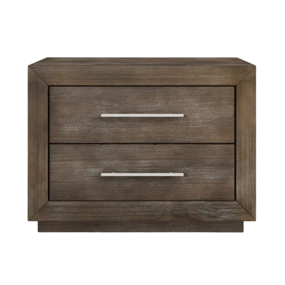 Rustic Mountain Retreat: Solid Wood Platform 4-Piece Bedroom Set – Low-Profile Bed, 9-Drawer Dresser, Nightstand, and Optional 5-Drawer Chest, Crafted from Pine Wood with Warm Finish and Natural Grain Variations for Cozy, Casual Elegance