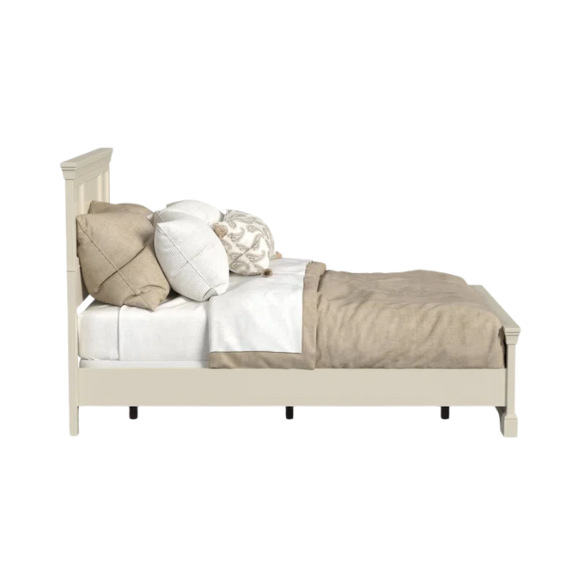 Queen Size Solid Wood Bed with Polished Finish and Classic Design