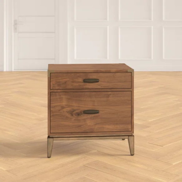 Timeless Traditional Solid Wood 3-Piece Configurable Bedroom Set in Natural Walnut with Sleek Panel Bed, 2-Drawer Nightstand, and 6-Drawer Dresser for Effortless Style and Organization