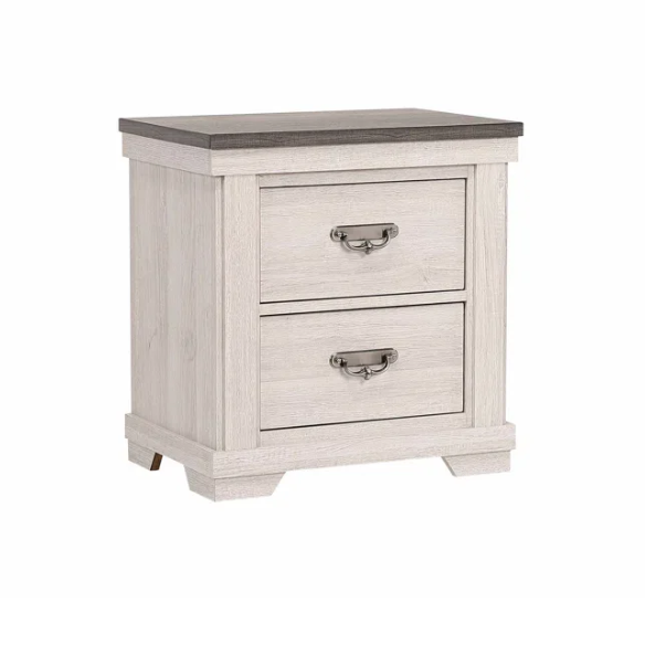 Luxurious Rustic Solid Wood 5-Piece Twin Bedroom Set: Cream & Brown Panel Bed, Dresser, Mirror, Nightstand, and Chest