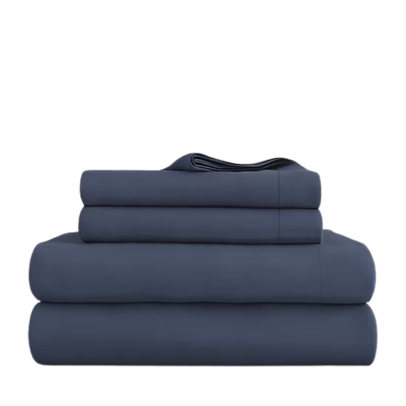 Navy Blue Deep Pocket Microfiber Sheet Set – 4-Piece Soft, Wrinkle-Free Bedding with Pillowcases