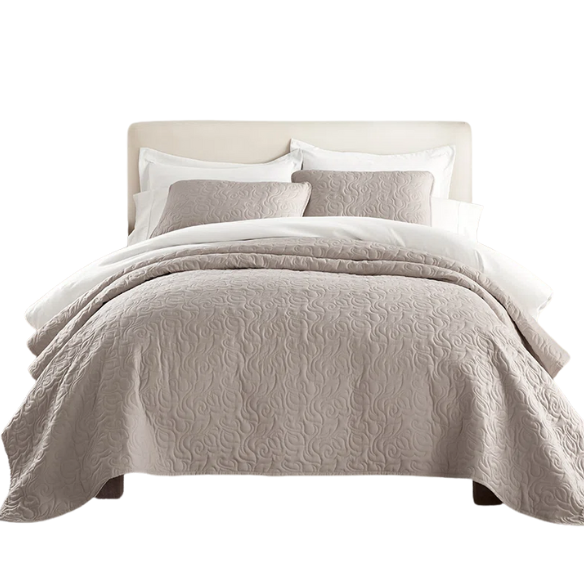 Elegant Floral Stitching Quilt Set – Ultra-Soft, Hypoallergenic, and Machine Washable Bedding for All Seasons