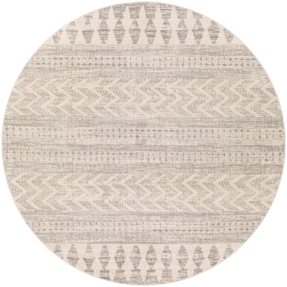 Southwestern-Inspired Geometric Rug – Gray Diamond, Chevron & Dot Patterns on Off-White, Stain-Resistant, Perfect for High-Traffic Areas