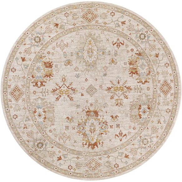 Elegant Oriental Rug – Stain-Resistant, High-Low Pile, Machine Woven with Fringed Detailing